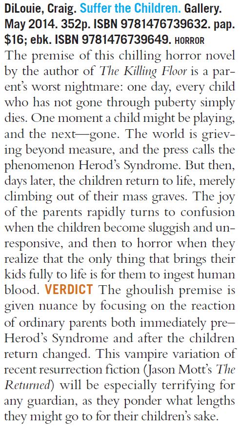 library journal review of suffer the children
